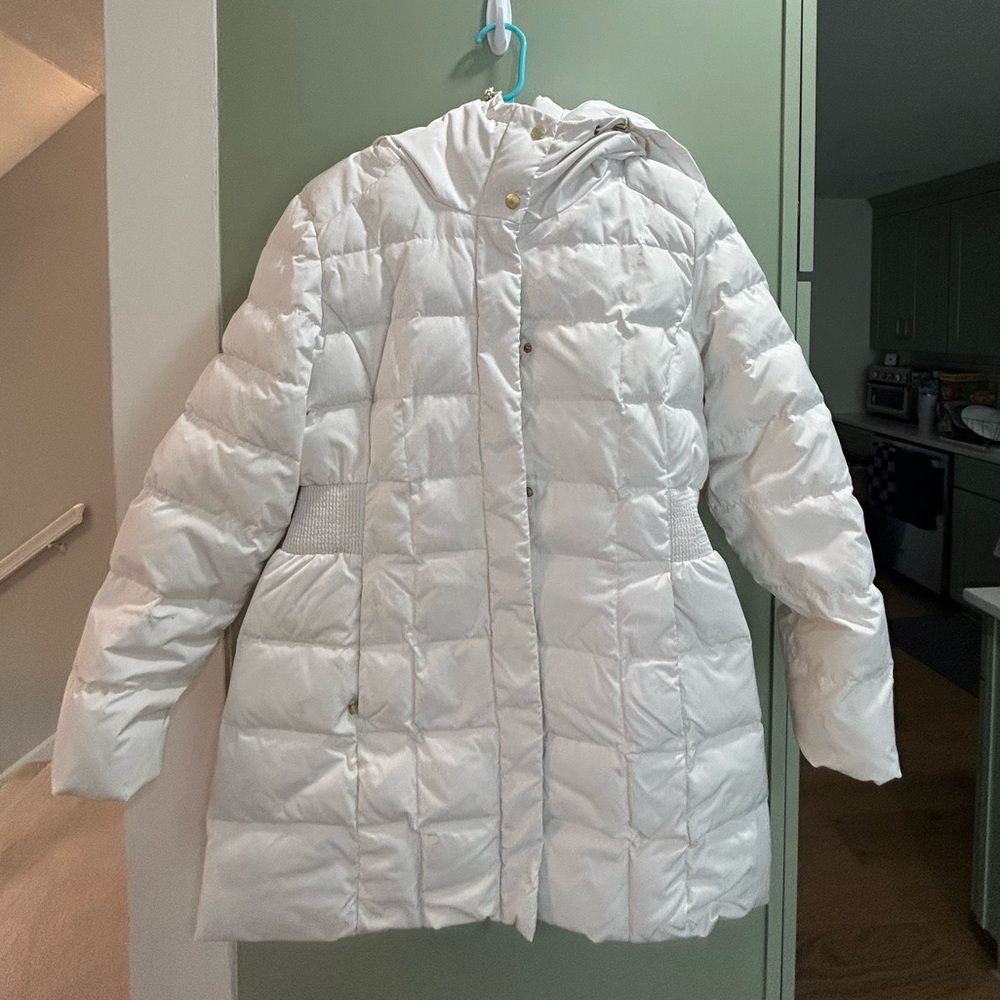 Cole Haan Women's White Puffer Coat - 50% Down, lightly used good condition